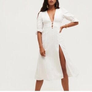 Reformation Maribel Linen Dress/ Size 2 / Color White / Excellent condition